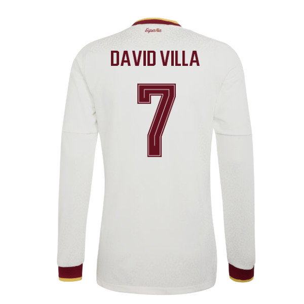 2026-2027 Spain Authentic Long Sleeves Away Shirt (David Villa 7)-SoccerKits Hub | Buy Soccer Jerseys Online